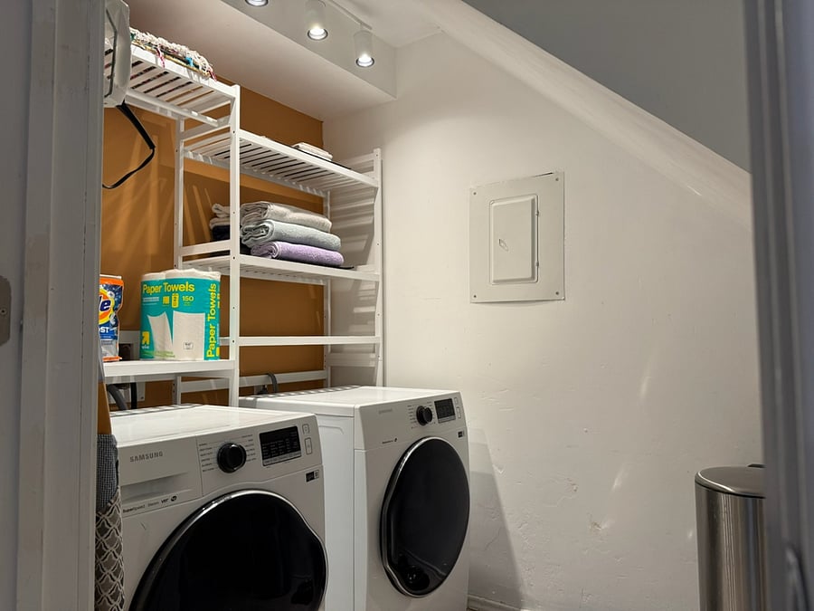 wash room connected to kitchen