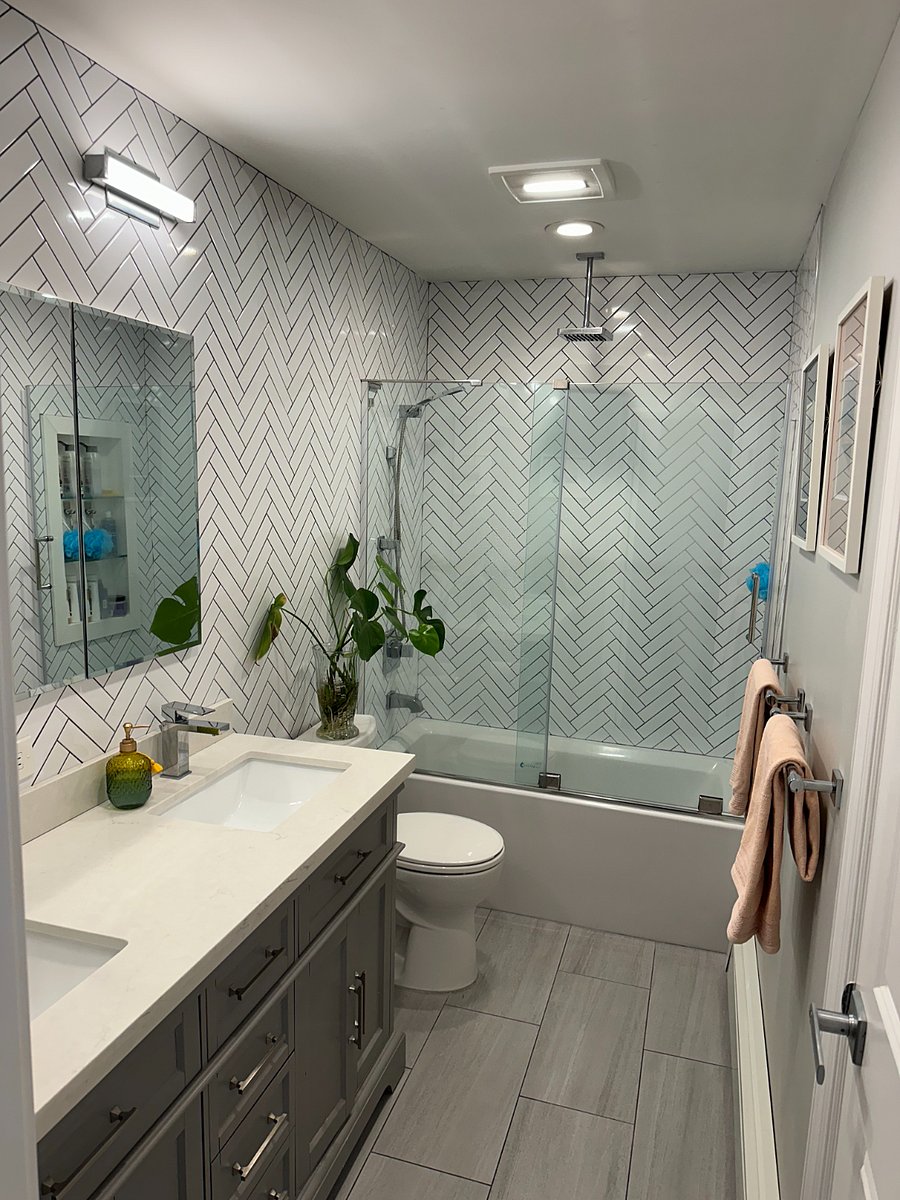 on demand hot water heater means long hot showers. deep soaking tub. two sinks, with storage above and below just for you.