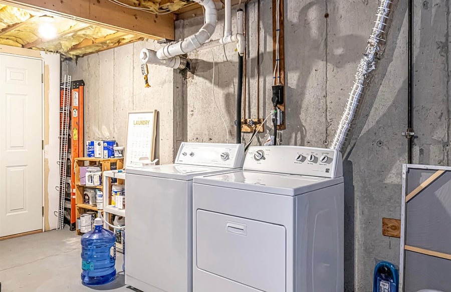 Basement laundry facilities