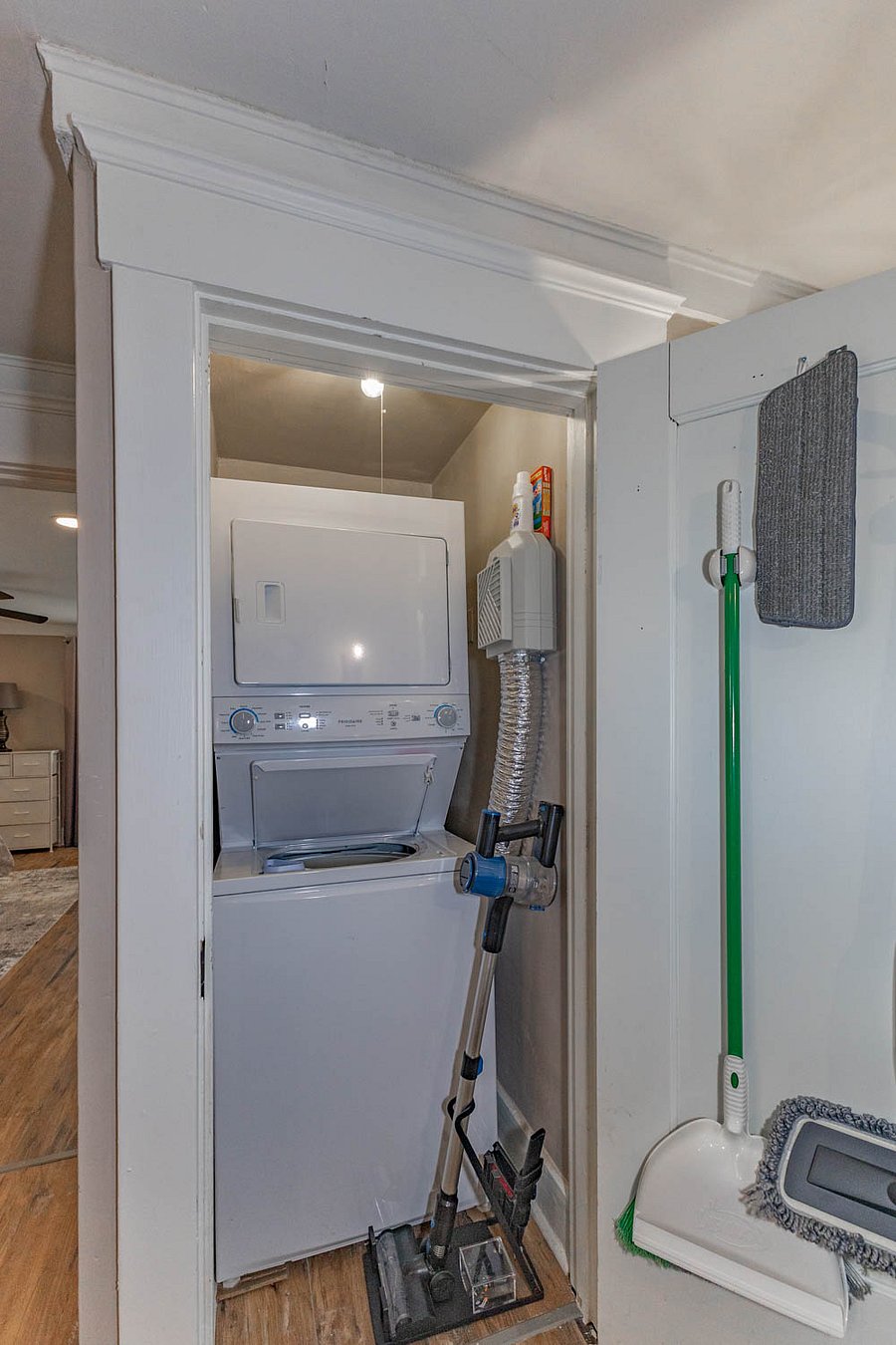 In-unit laundry closet