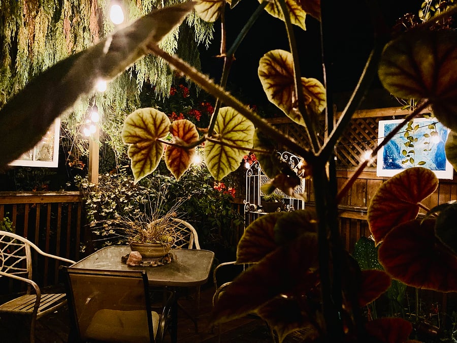 Patio at night