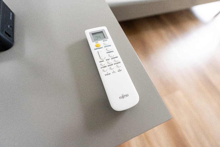 Remote to control A/C, Heat & Fan in bedroom.