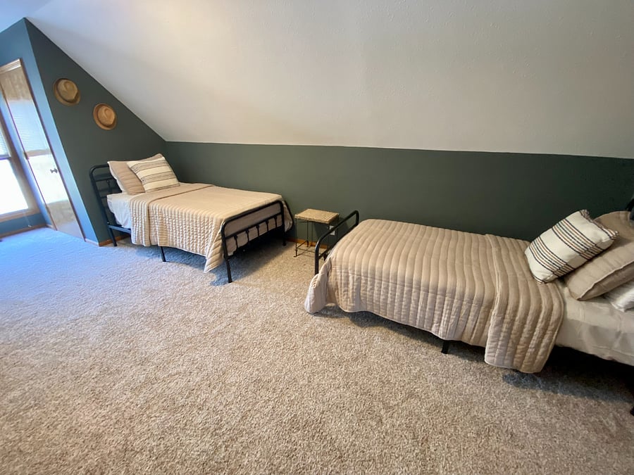 Upstairs Bedroom 2 with Two Twin Beds