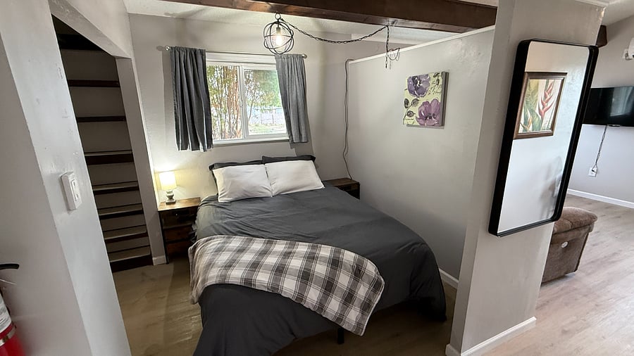 Comfortable queen bed for a great nights rest between shifts.