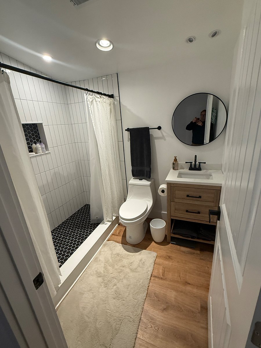 Bath with walk-in shower