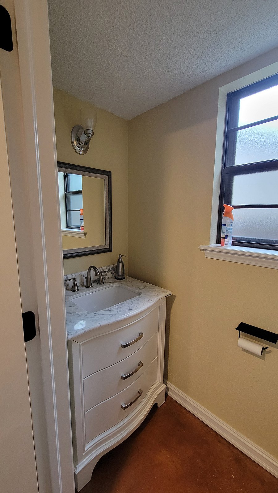 Half bath attached to laundry room