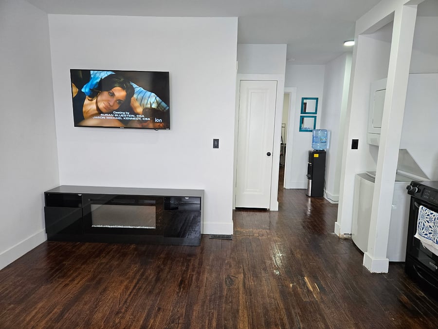TV and Fireplace