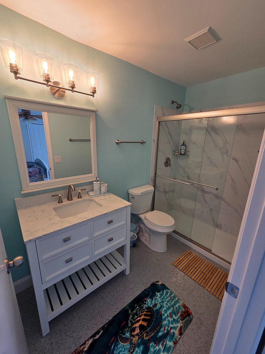 master bath with large walk in shower. 
