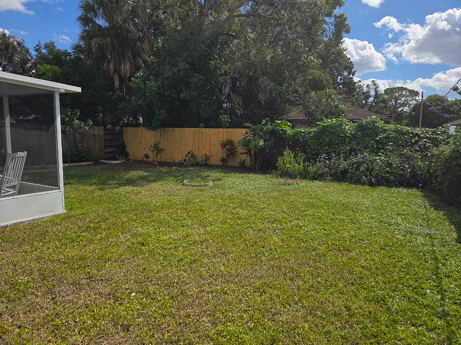 large private back yard.