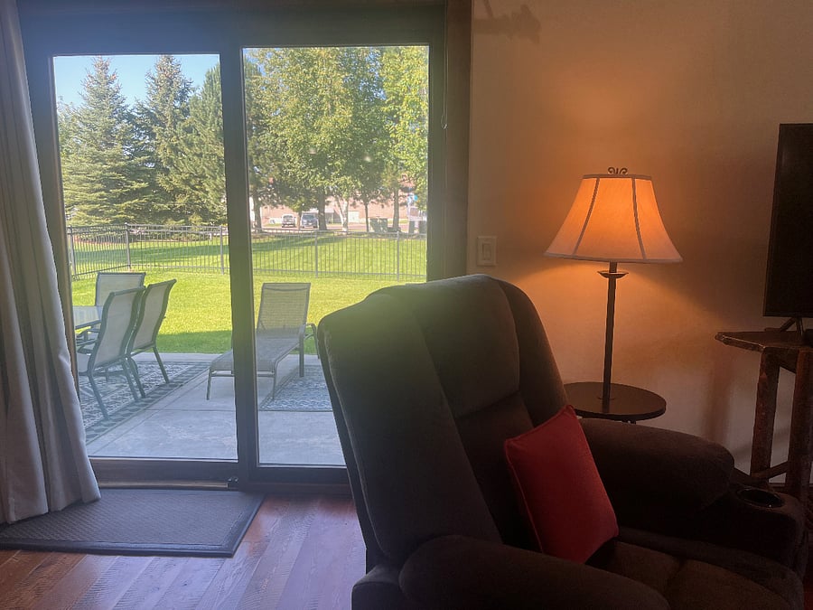 leading to the outside patio