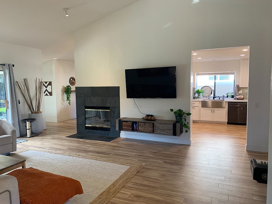 living room and TV