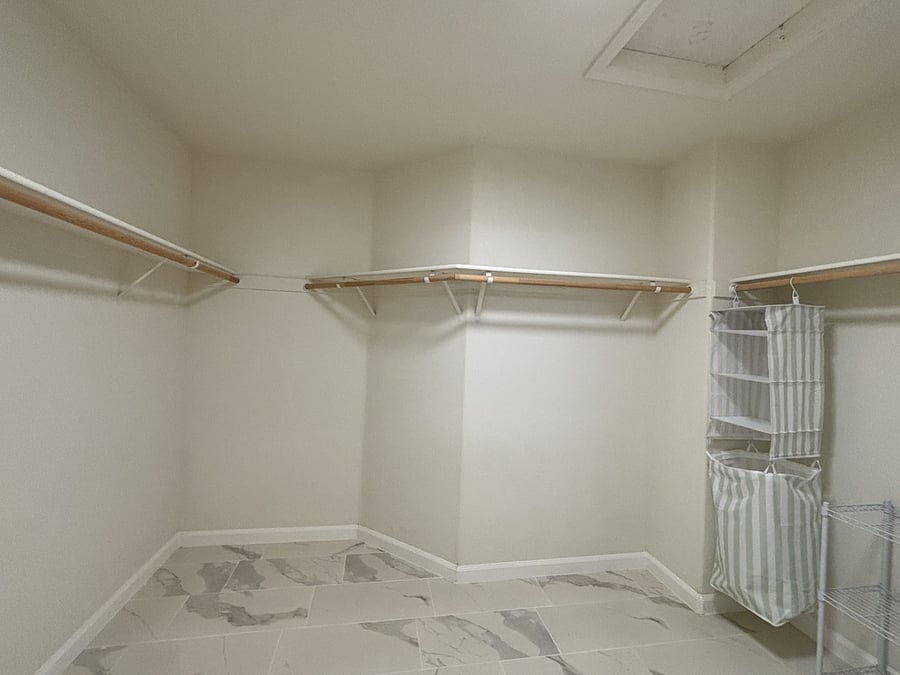 Huge walk-in closet inside master bedroom