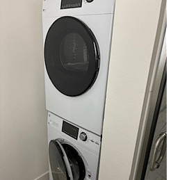 New Stack Washer and Dryer in bathroom