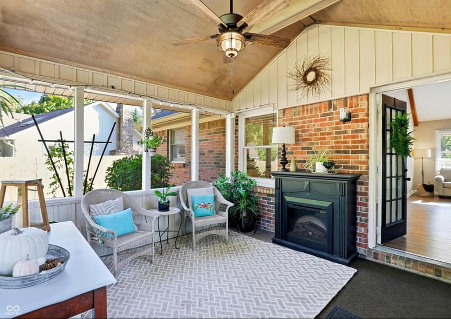 Screened in porch perfect for reading. 