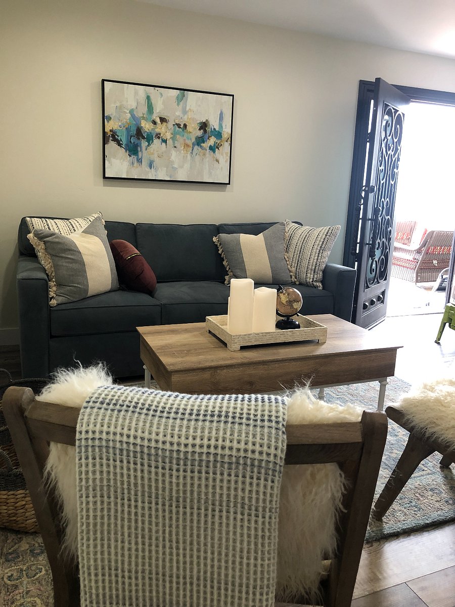 Sleeper sofa and coffee table/elevated desk