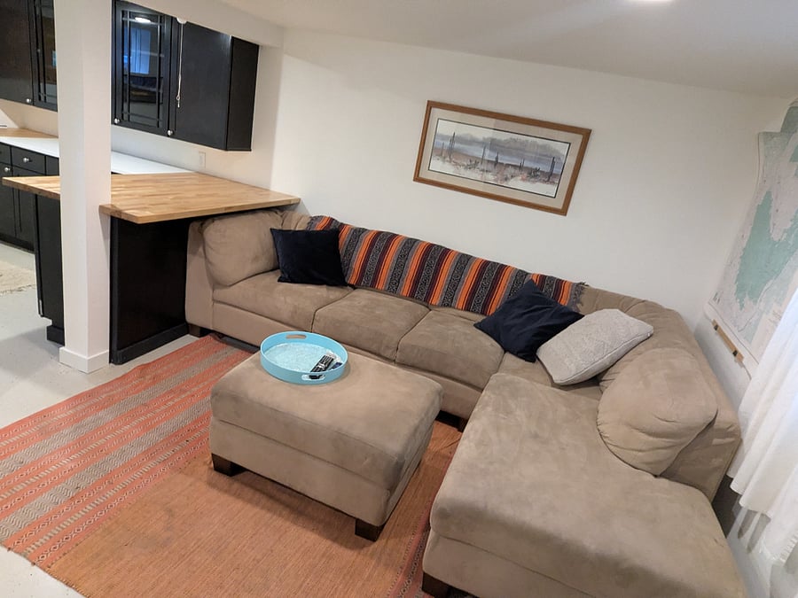 Basement office/creative space and TV room