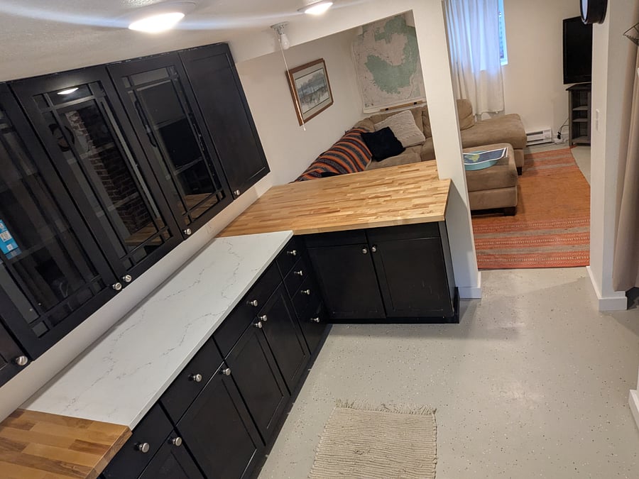 Basement office/creative space and TV room