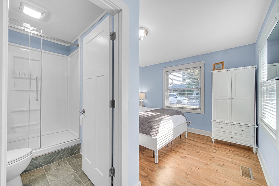Primary Bedroom with attached full bathroom.