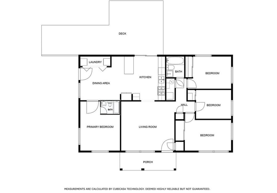 This is the house floor plan. Get a little extra privacy with the split bedroom floor plan with the primary bedroom separate from the other bedrooms!
