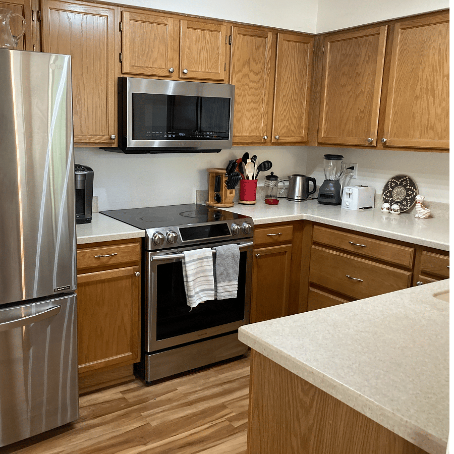 Kitchen with newer appliances and lots of cabinet space