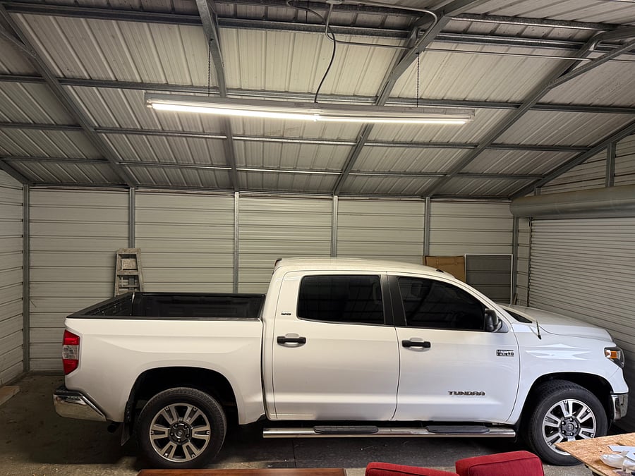 Large Garage fits Full Size Truck and room for storage/bicycles