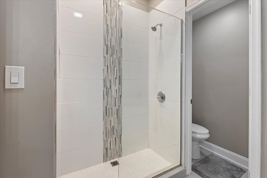 Master bathroom with a separate shower and toilet