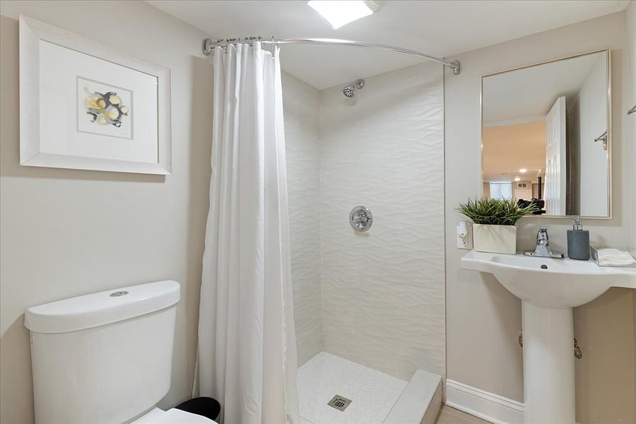 Full bath on the lower level