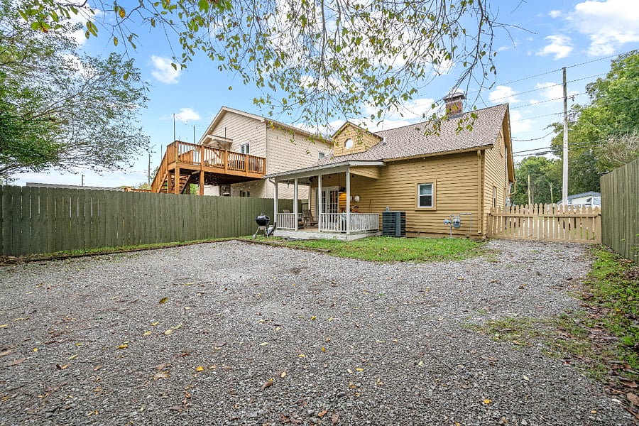 Back porch and driveway