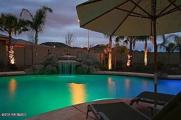 Pool Fountain with Lights