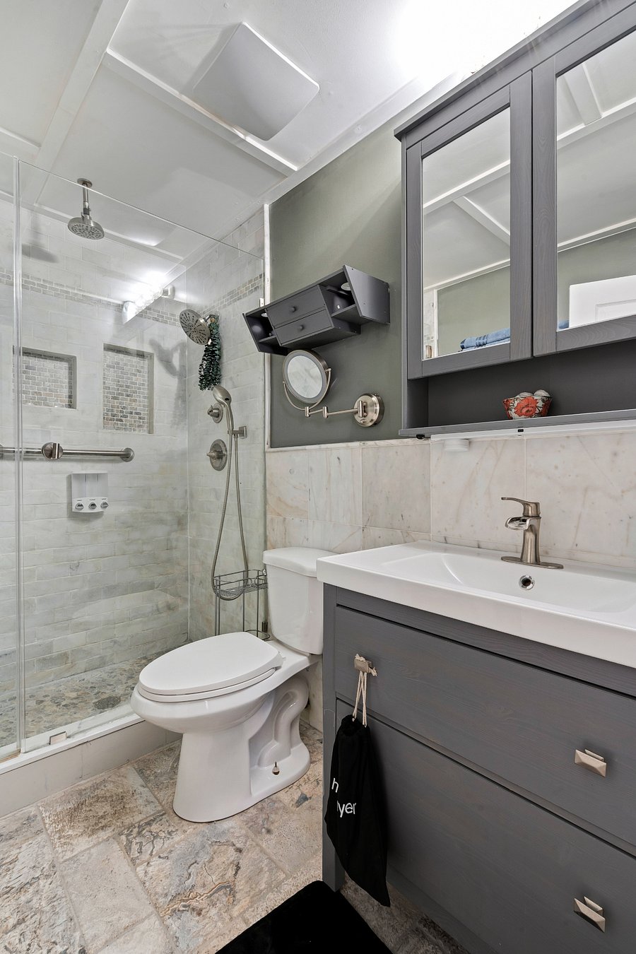Master Bath. 3 shower heads, heated floor. Heated towel rack