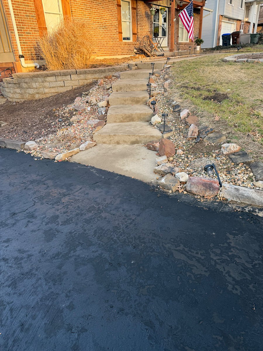 Freshly sealed driveway
