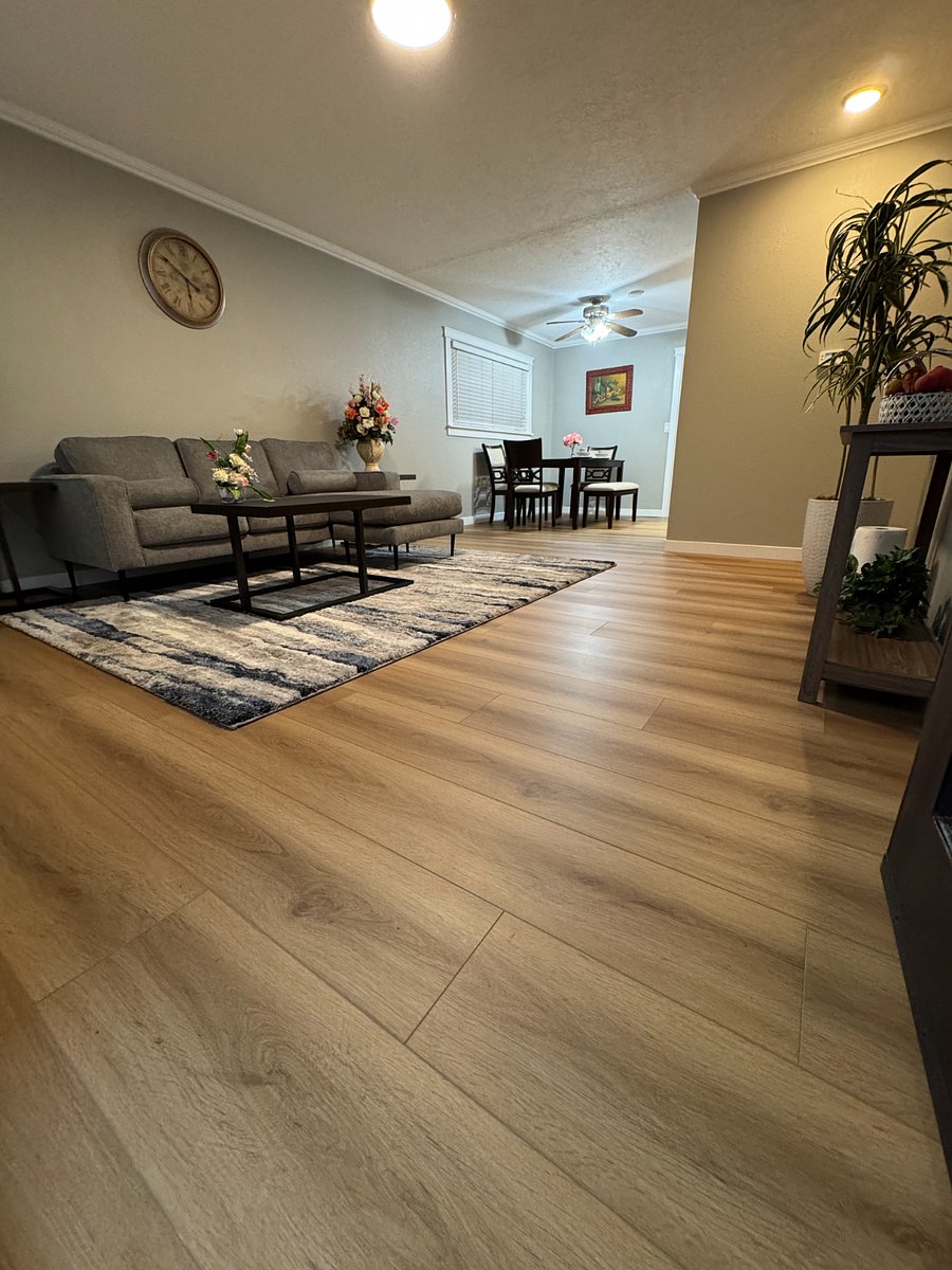 Living room and dining area from front entrance