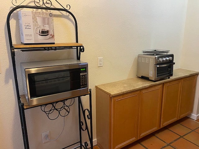 Microwave and brand-new coffee maker and toaster/air fryer combo