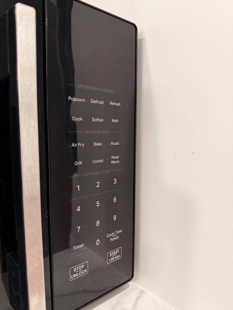 Microwave, air fryer, and oven combination