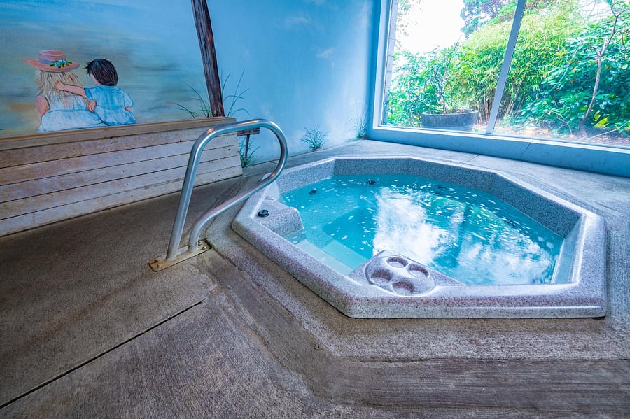 Soak in serenity with this private indoor soaking tub