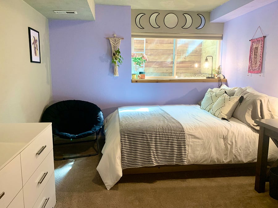 Basement Bedroom with Queen Bed and Twin Trundle Bed