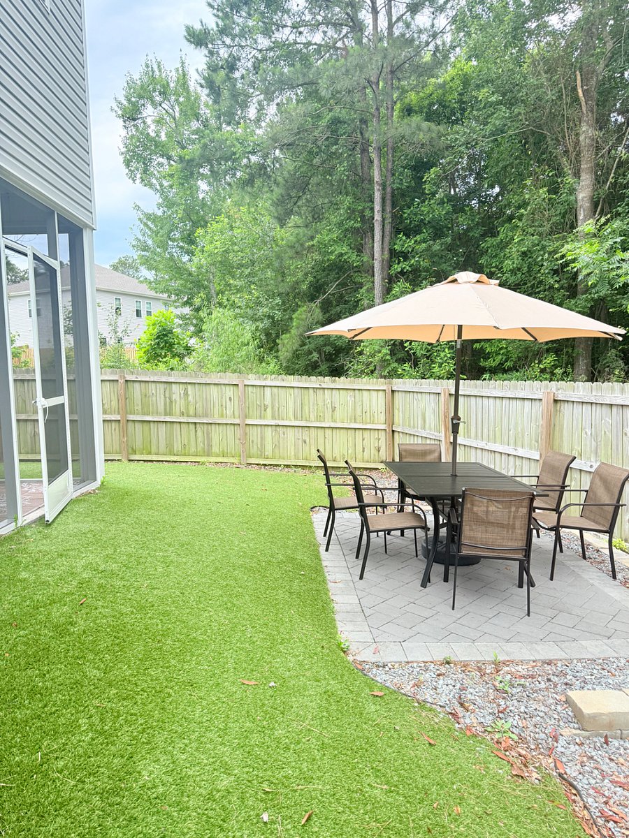 Fenced in back yard

