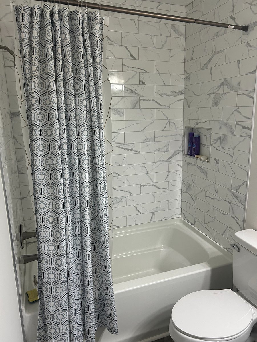 Shower and tub.