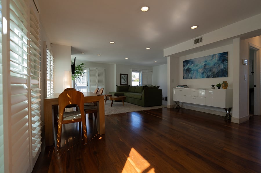 Living room and dining area