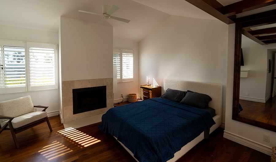 Primary suite with fireplace