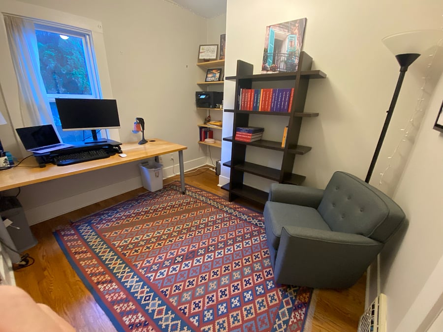 First floor office, just off the main living / dining room and adjacent to powder room