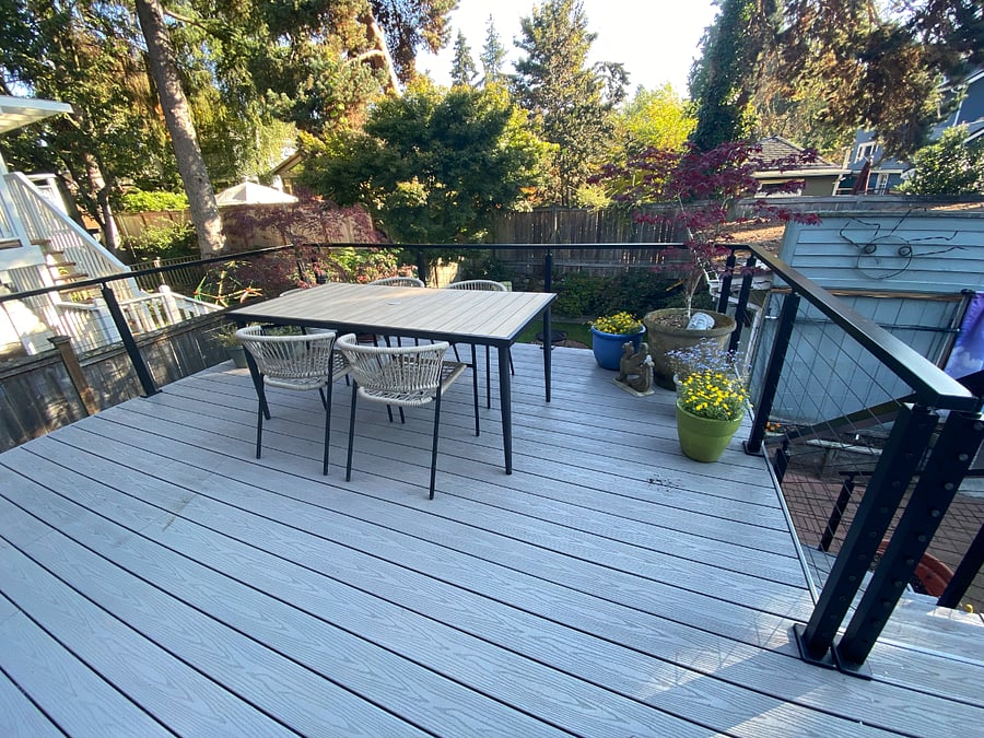 Back deck off kitchen, has BBQ grill off to the side, not pictured