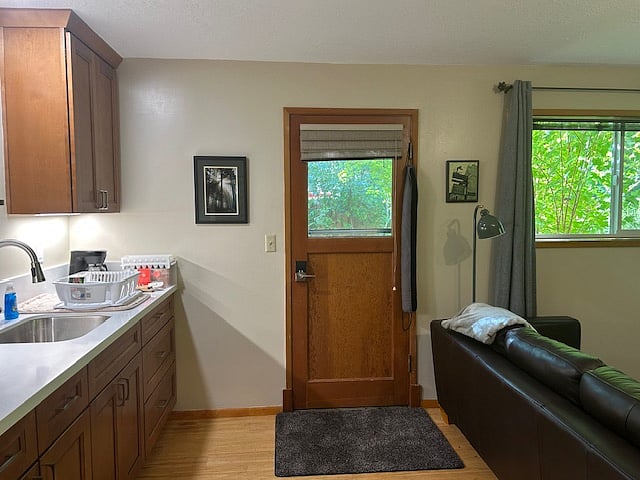Private entrance to studio apartment.