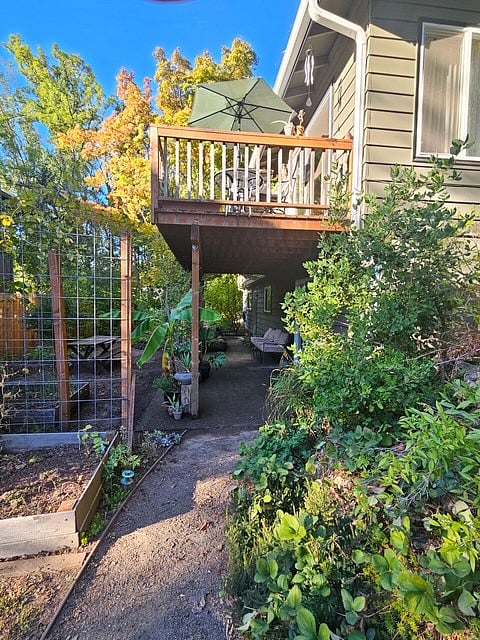 Path you walk to reach entrance.