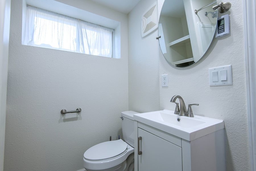 Full bathroom with bathtub.