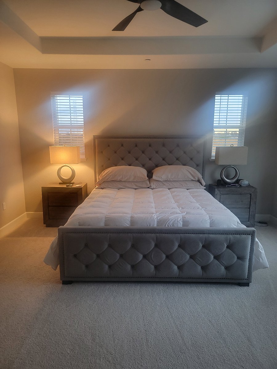 Fully furnished with a King-size bed.