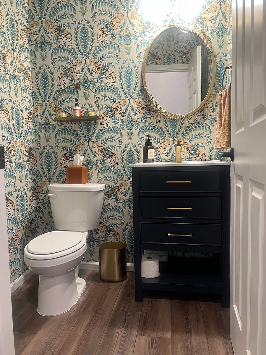 Living area powder room