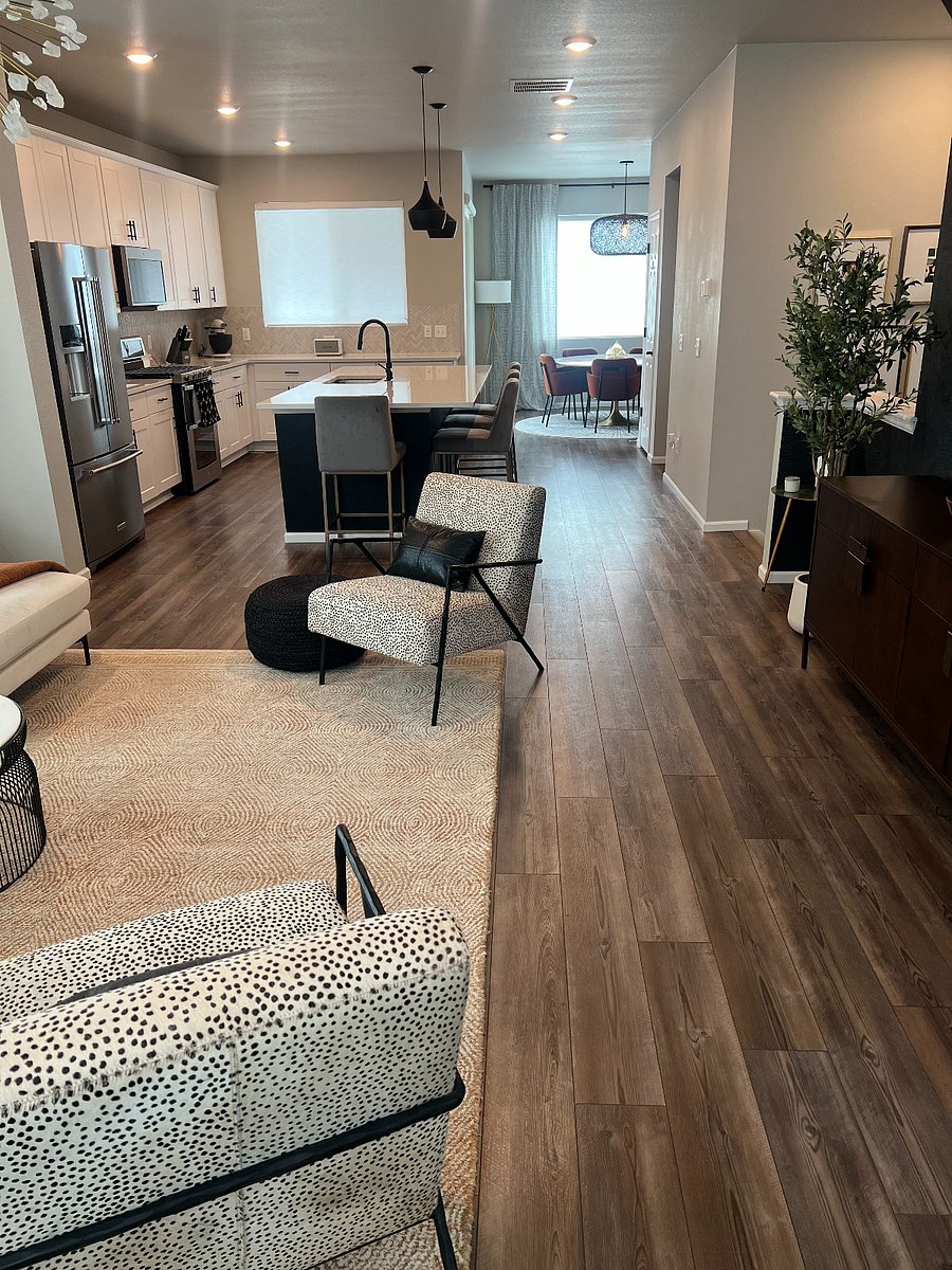 Large open living, dining & kitchen areas