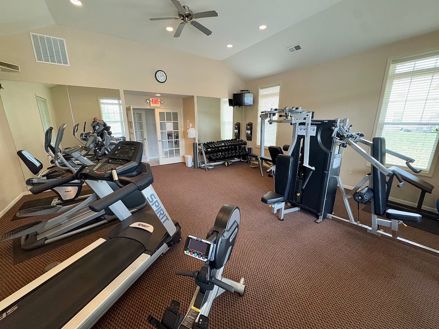 You will have access to the community clubhouse features this nice fitness room.