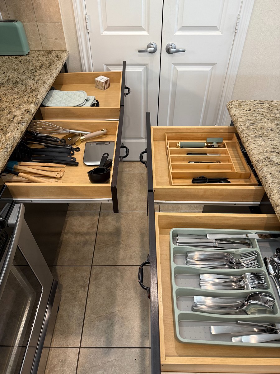 Stocked kitchen has everything you need.